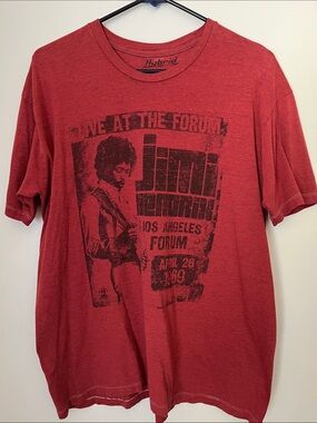 Jimi Hendrix Live at the Forum Graphic Tee Red Men's Large